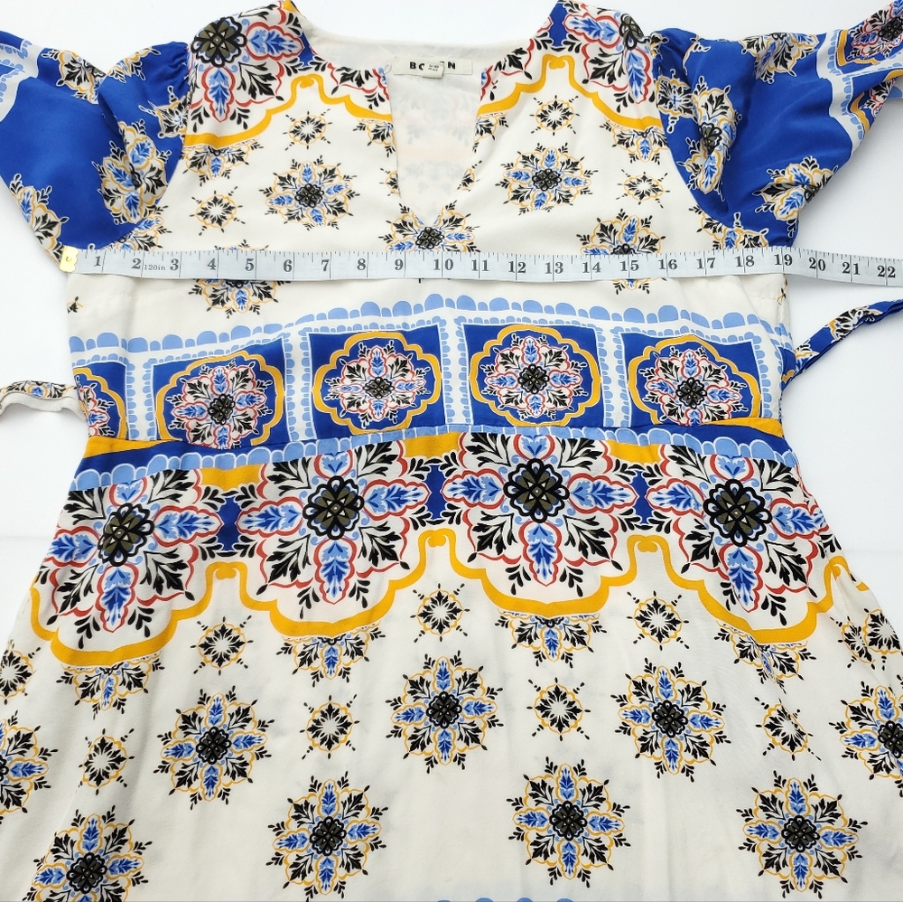 BODEN Occasion Blouson Maxi Dress Surf The Web Mosaic Charm Multicolor Size 8 - Picture 5 of 12